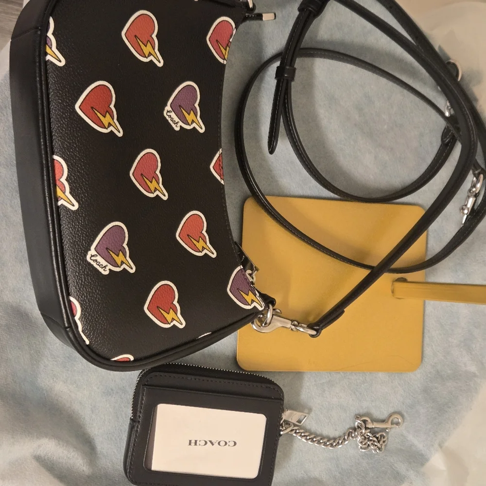 Coach Terri Bag and Wallet Set, Hearts, Has Both Straps-missing Hangtag - Picture 9 of 16